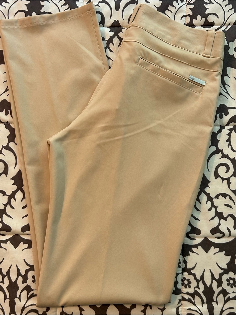 adidas Women’s Beige Tan Golf Pants Size 2 Straight Leg Lightweight Athletic